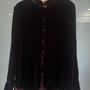 Bella Dahl Plum Velvet Button Up Shirt